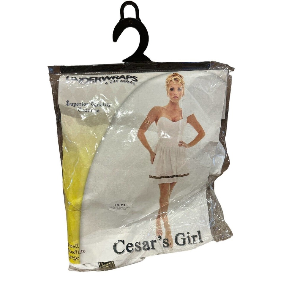 NWOT Cesar’s Girl Roman Costume Adult Size Medium Dress &‎ Scarf Underwraps
